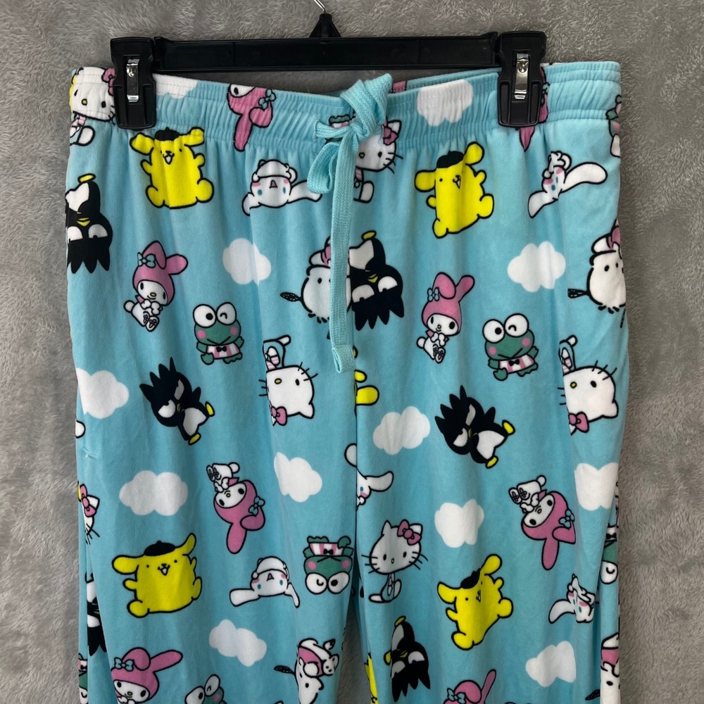 Sanrio Hello Kitty and Friends Blue‎ Pajama Pants M Allover Print Lounge Cozy